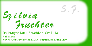 szilvia fruchter business card